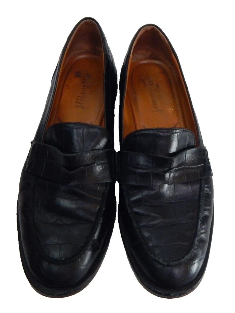 J. McLaughlin Reptile Embossed Leather Loafers